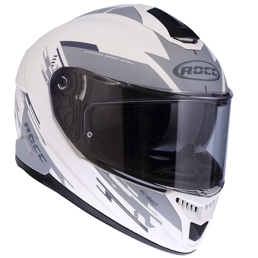 Kask motocyklowy ROCC 861 czarno-biały