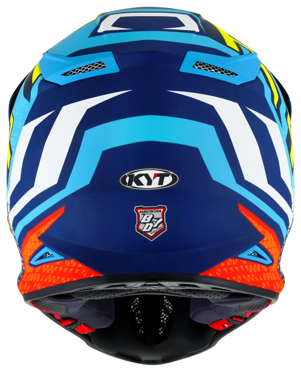 Kask motocyklowy KYT SKYHAWK HYPERFLOW MATT JASNY NIEBIESKI/CZERWONY E06