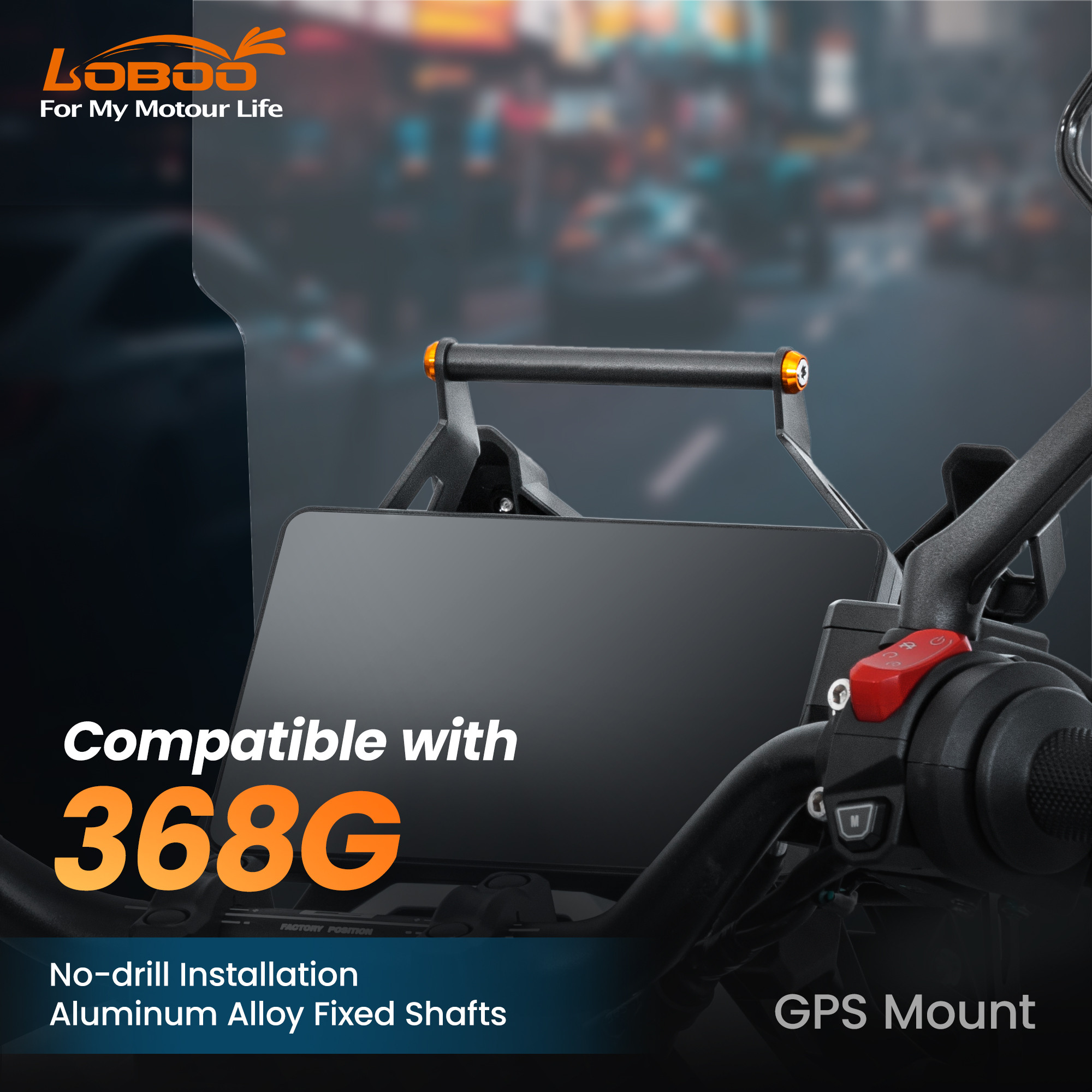 LOBOO Zestaw montażowy GPS do motocykli ZONTES 368G (2025-) belka 12mm
