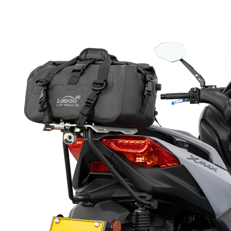 LOBOO Torba motocyklowa PVC szara 20L, magnetyczne zapięcie, wodoodporna