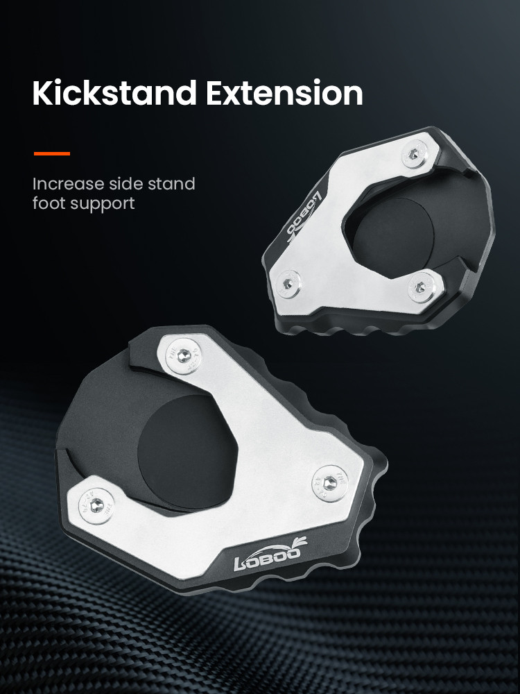LOBOO Nakładka na stopkę boczną, aluminiowa do KTM690, KTM790 Adventure, KTM890 Adventure R, KTM1050, KTM1190, KTM1290,