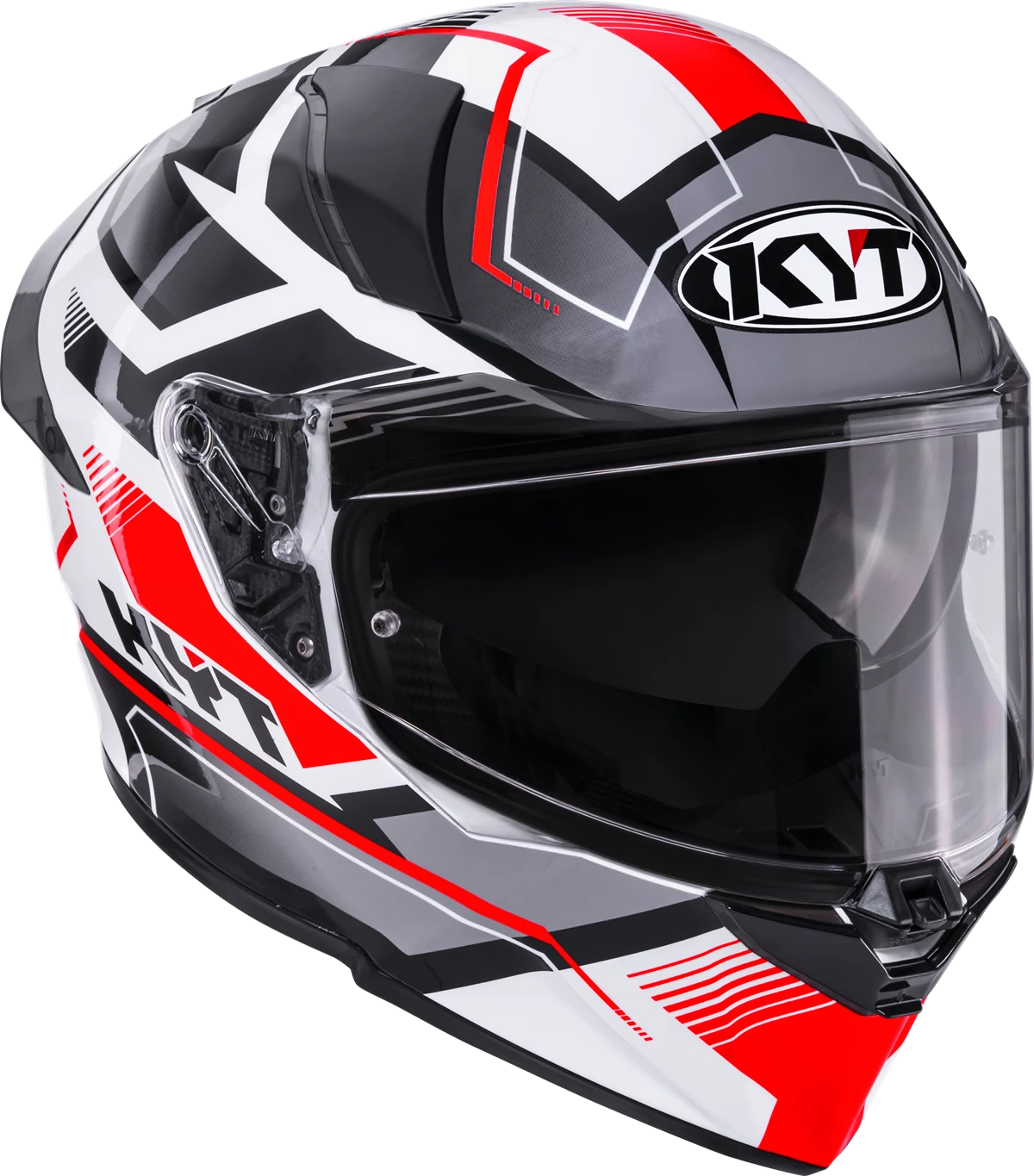 Kask motocyklowy KYT R2R PARSEC BIAŁY/CZERWONY E06