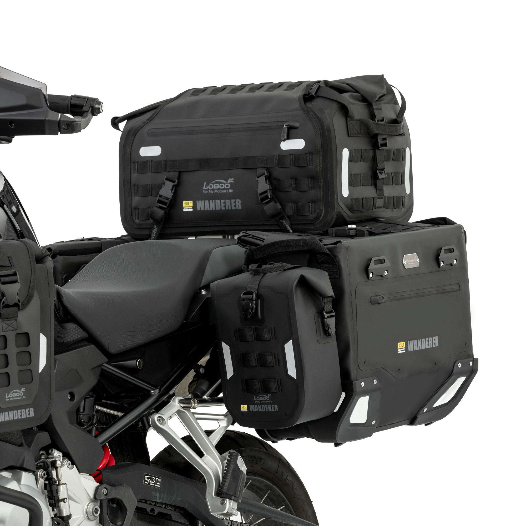 LOBOO Torba motocyklowa wodoodporna (system MOLLE) 7L