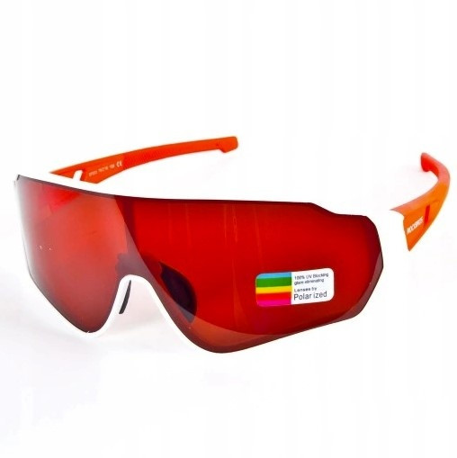 Okulary rowerowe / sportowe z polaryzacją ROCKBROS UV400 (10162) biało-czerwone