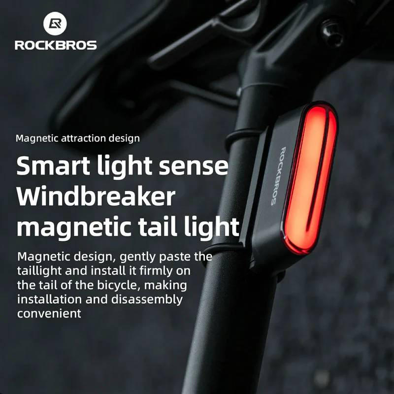 Lampka tylna, magnetyczna IPX6 czujnik hamowania 400mAh 36h ROCKBROS 24120009001