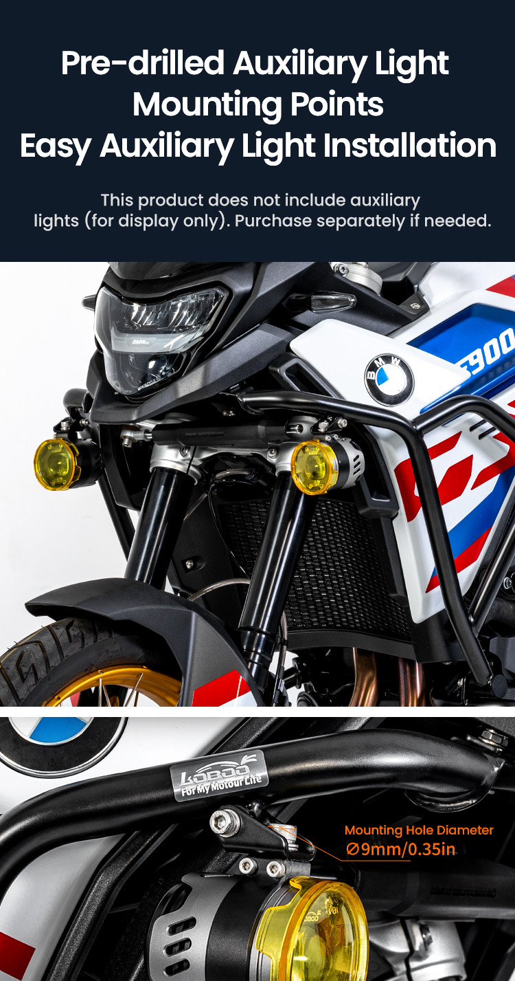 LOBOO Gmole górne do BMW F900GS (2024-) czarne