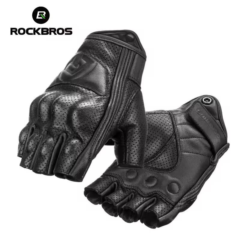 Skórzane rękawiczki motocyklowe ROCKBROS z krótkimi palcami