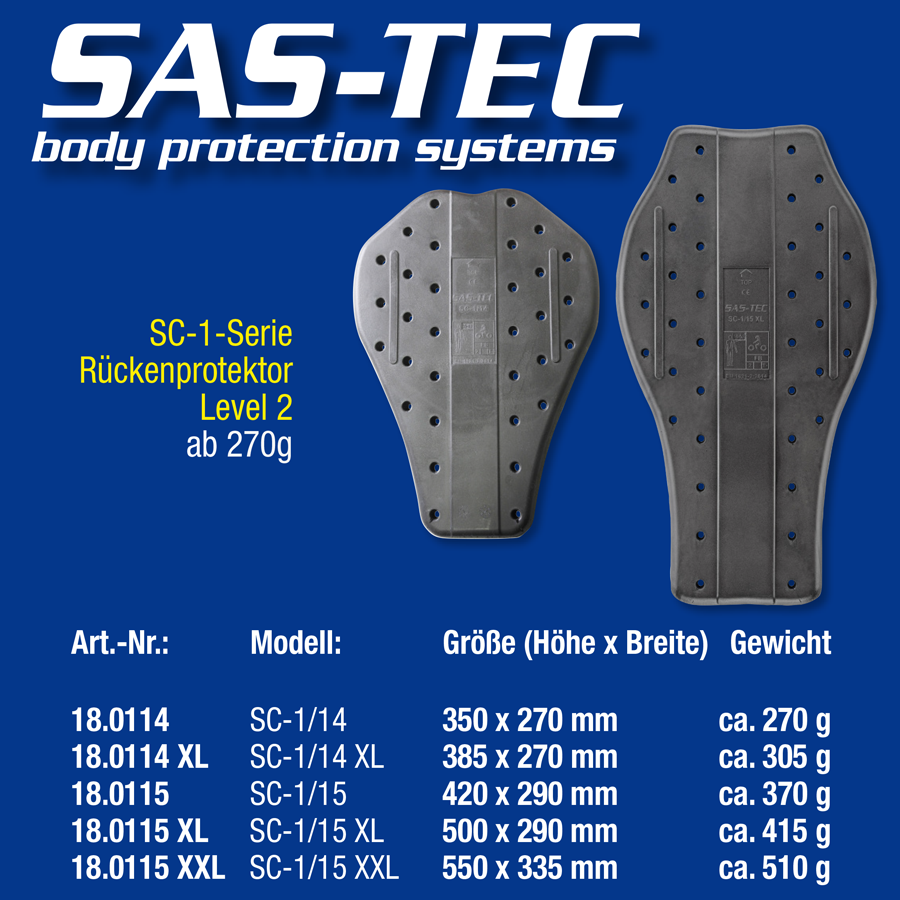 Buse Ochraniacz pleców SAS-TEC SC-1/14 XL