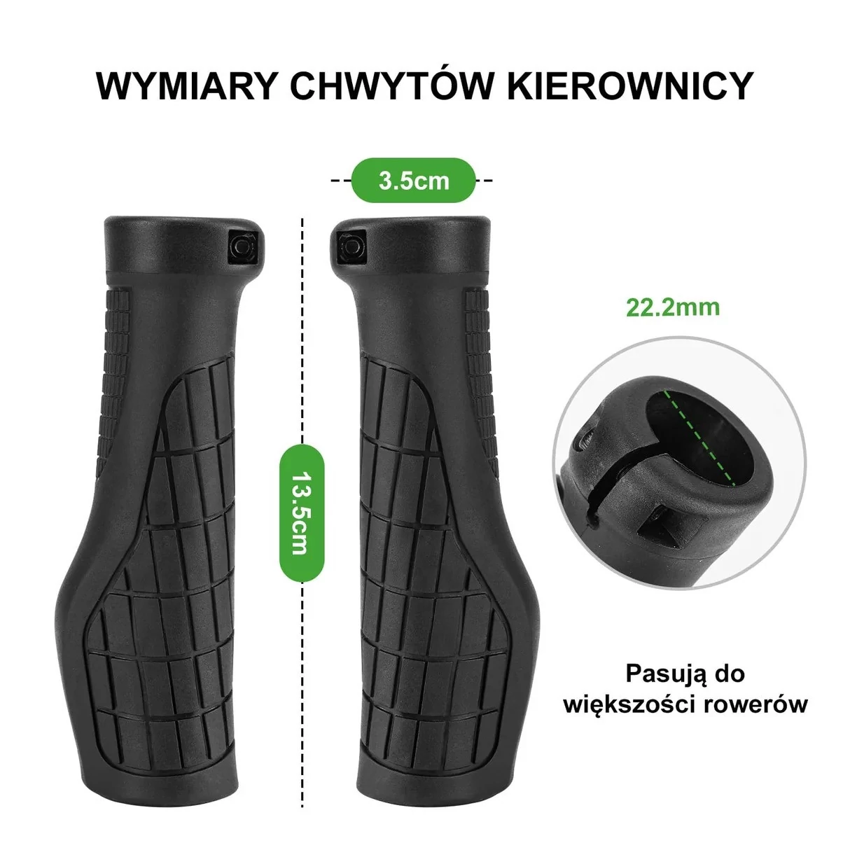 Chwyty rowerowe ergonomiczne rączki gripy Rockbros 22,2 mm kierownicy