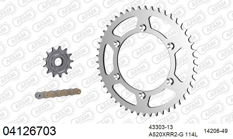 Zestaw napędowy AFAM do SHERCO 250 SEF Enduro, 250 SEF Enduro Factory, 250 SEF Enduro Racing, SCF 250 Cross Country