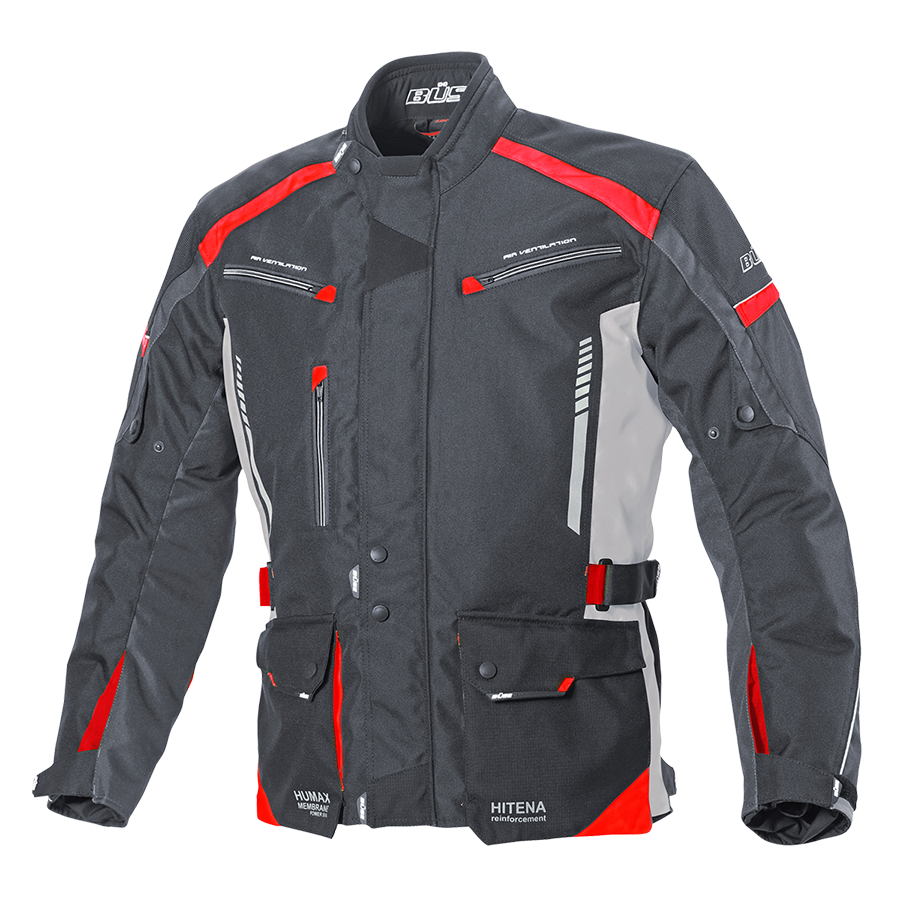 Kurtka motocyklowa BUSE Torino II czarno-czerwona