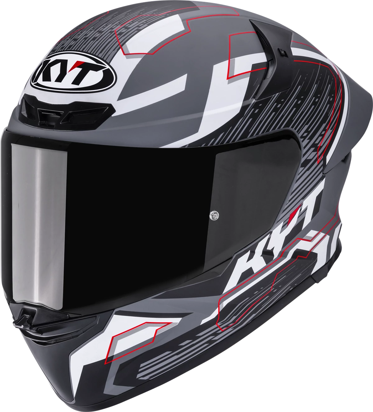 Kask motocyklowy KYT TT-REVO SPEEDING SZARY MATT/CZARNY E06