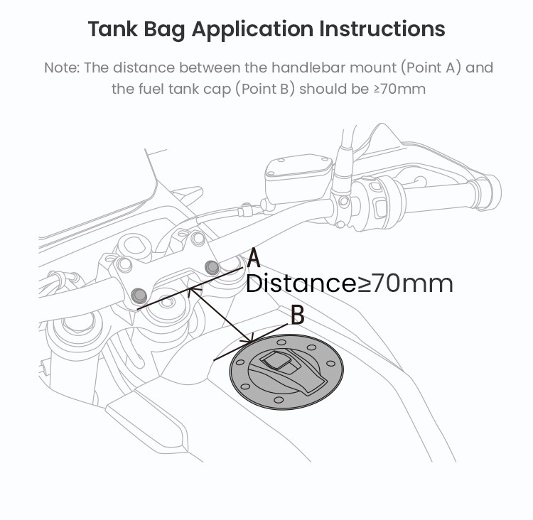 LOBOO Tank Bag 10L, z funkcją szybkiego demontażu z kotwy magnetycznej Easy, regulacja montażu 110mm, system MOLLE, czarny/szary