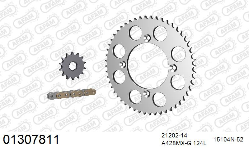 Zestaw napędowy AFAM do YAMAHA YZ 85 F,G,H,J, YZ 85 Small Wheels P,R,S,T,V,W,X,Y,Z,A,B,D,E