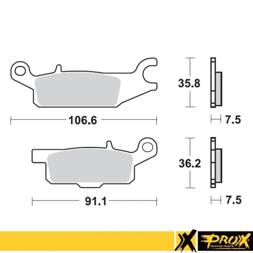 ProX Klocki Hamulcowe Przednie YFM250R Raptor '08-13 (Left) + YFM700F (odpowiednik EBC FA443) - BOX 10 szt