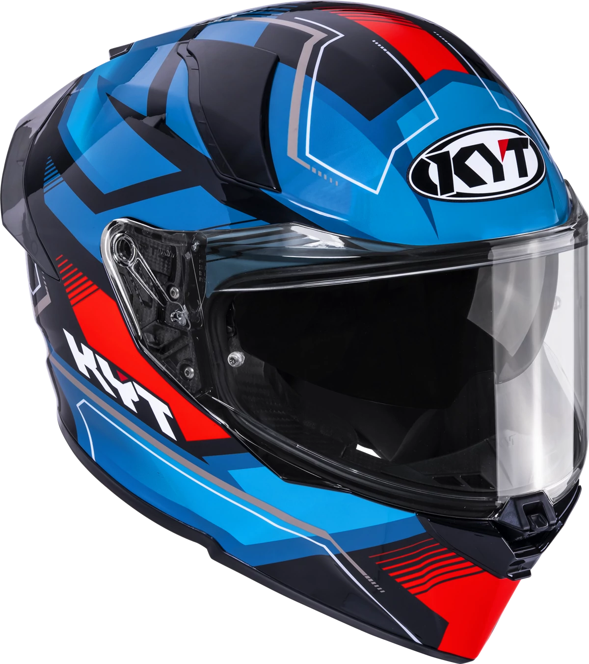 Kask motocyklowy KYT R2R PARSEC CZARNY/NIEBIESKI/CZERWONY E06