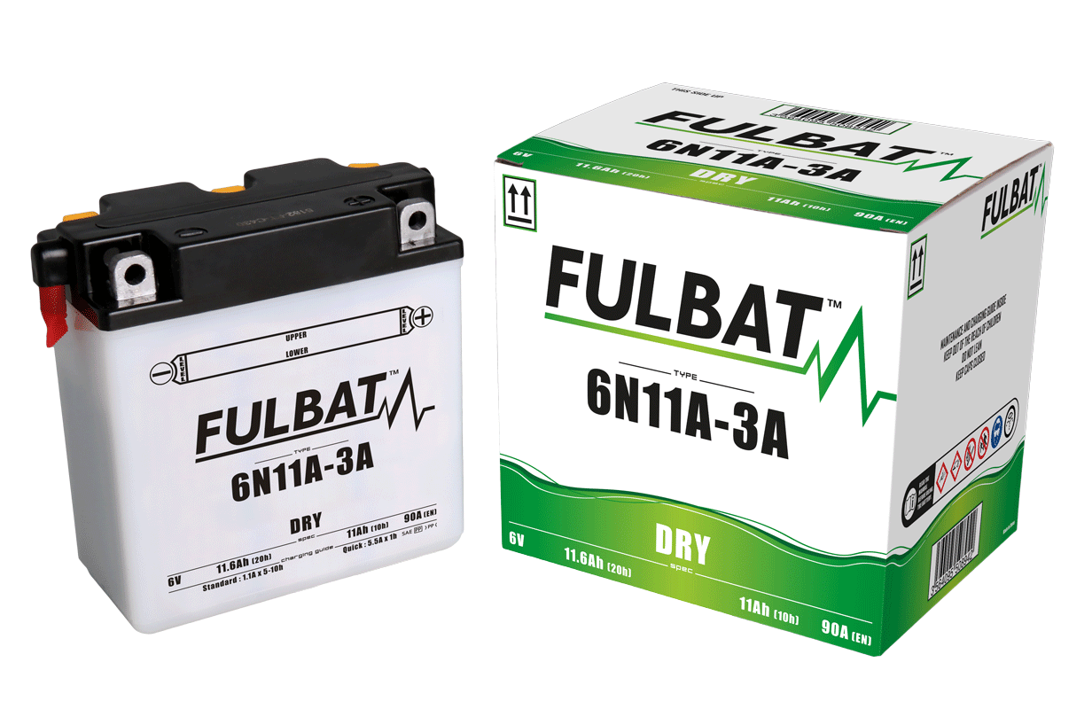 Akumulator FULBAT FUL DRY - 6N11A-3A (suchy, obsługowy, kwas w zestawie)