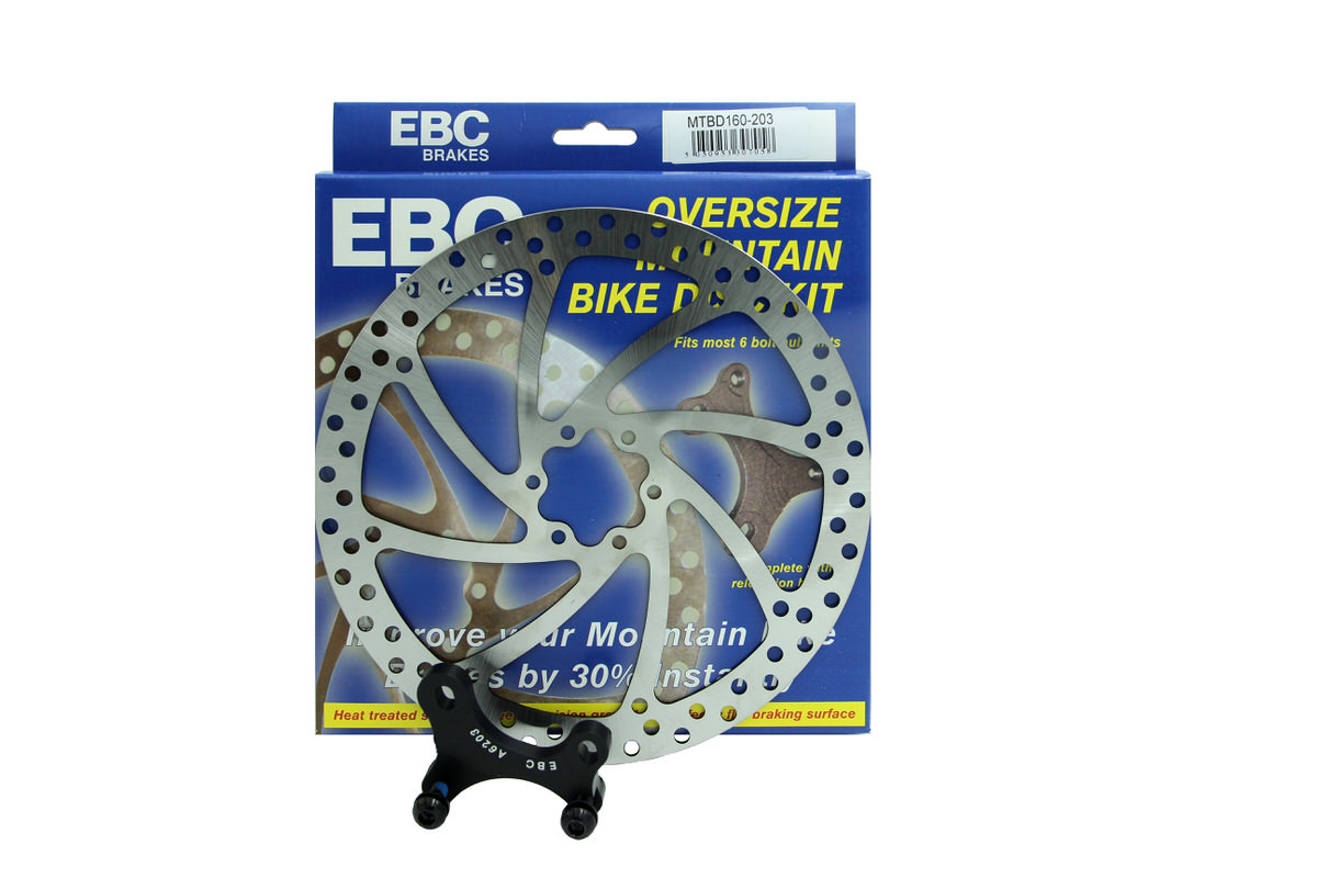 MTBD160-203 - Tarcza hamulcowa rowerowa OVERSIZE 160mm na 203mm (okrągła) EBC Brakes