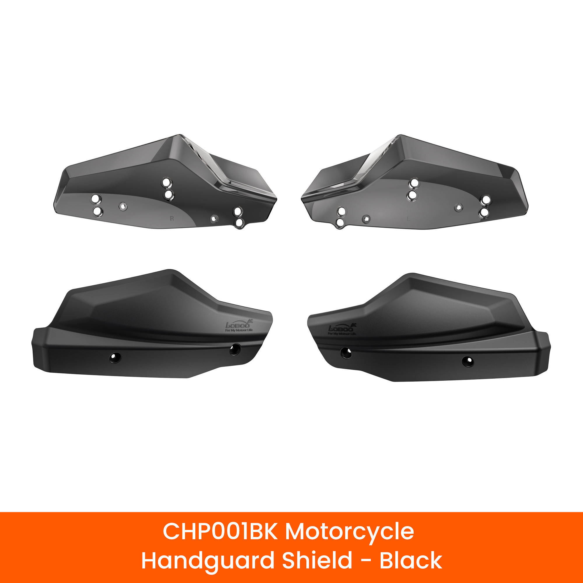 LOBOO Osłony dłoni motocyklowe uniwersalne czarne