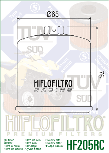 FILTR OLEJU HIFLO HF205RC YAMAHA R1 R6 MT-09 TENERE 700 KODIAK GRIZZLY 450/700