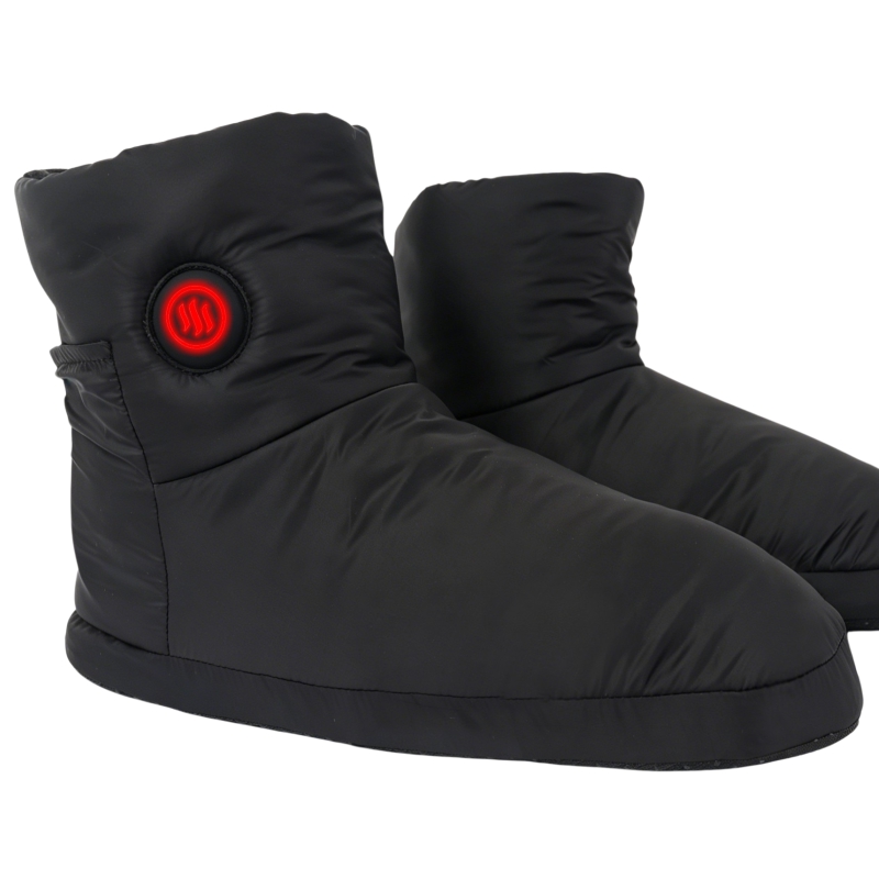 Ogrzewane kapcie domowe czarne, zasilanie USB, 10 W, rozmiar uniwersalny 36-39