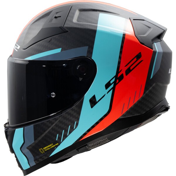 KASK LS2 FF811 VECTOR II C GRID RED CYAN-06