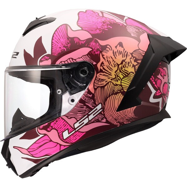 KASK LS2 FF820 RAPID III POPPIES II WHITE PINK