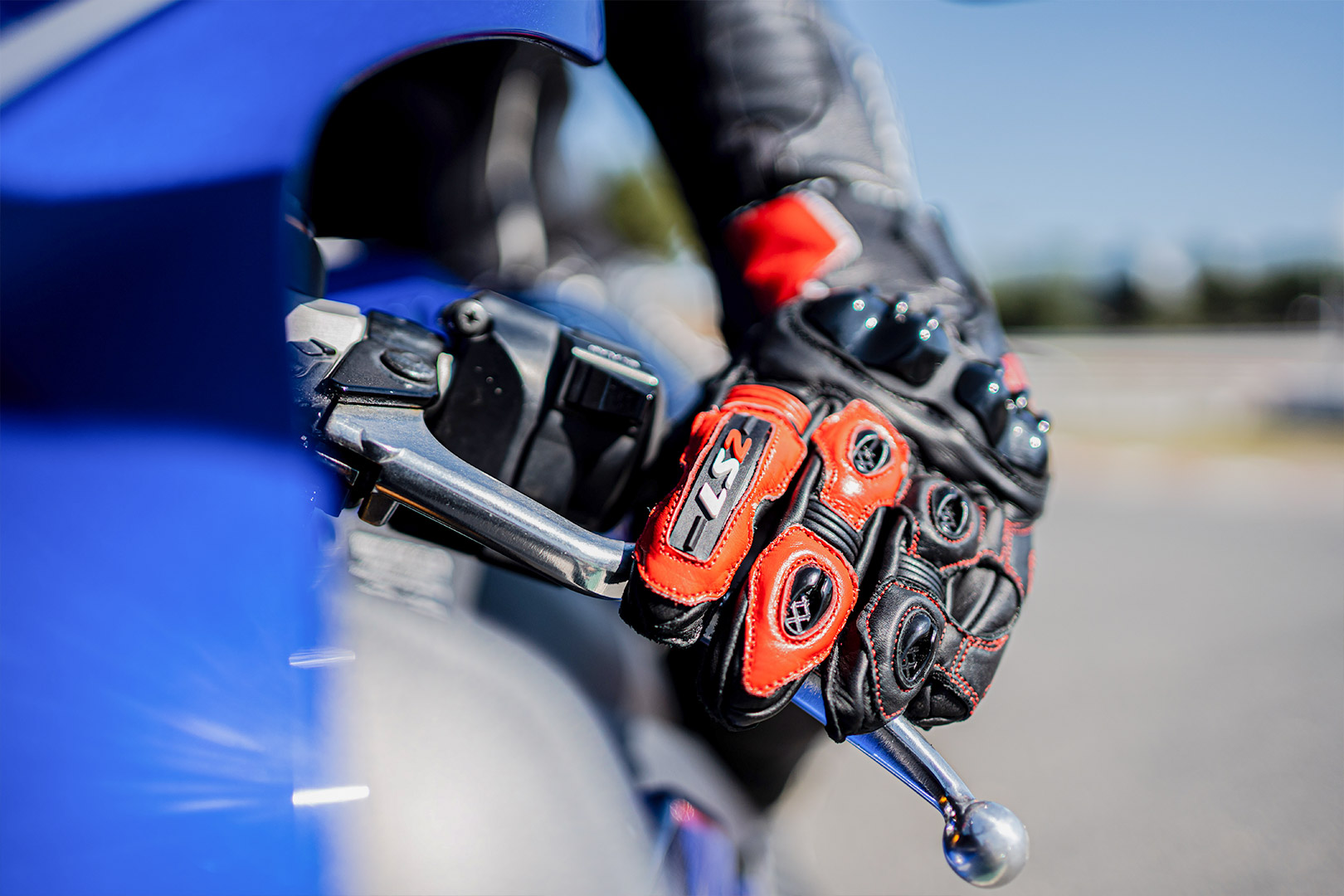 RĘKAWICE LS2 SWIFT RACING MAN BLACK RED S