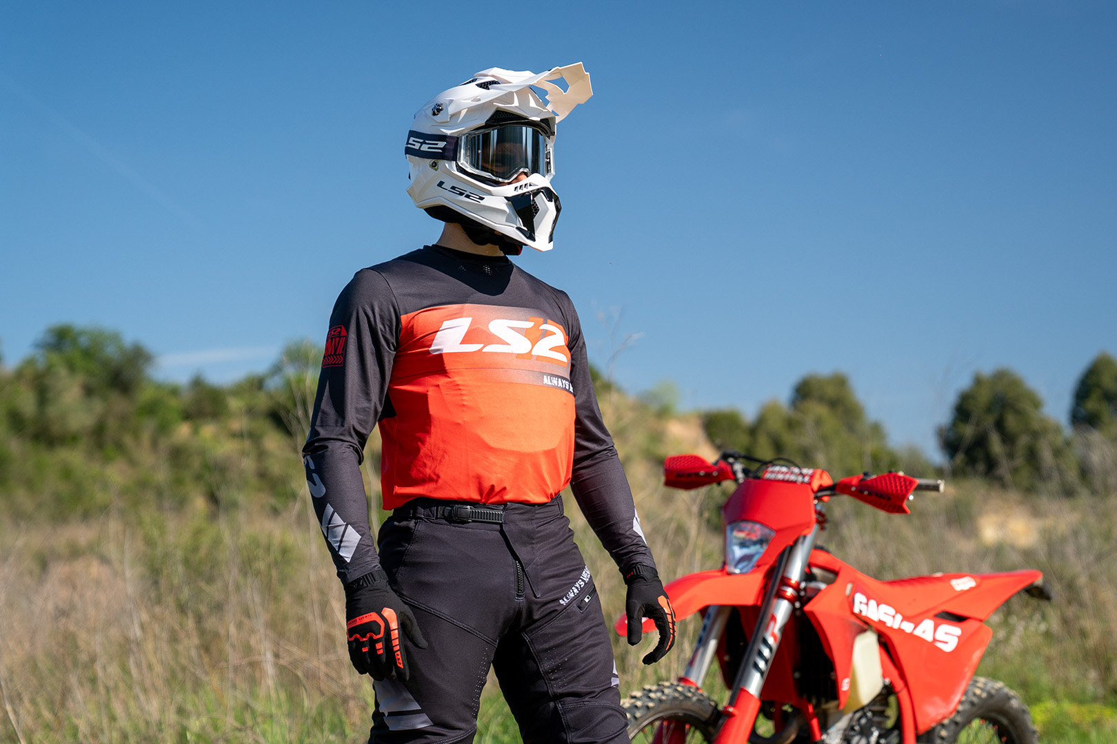 BLUZA LS2 GRAVEL BLACK RED