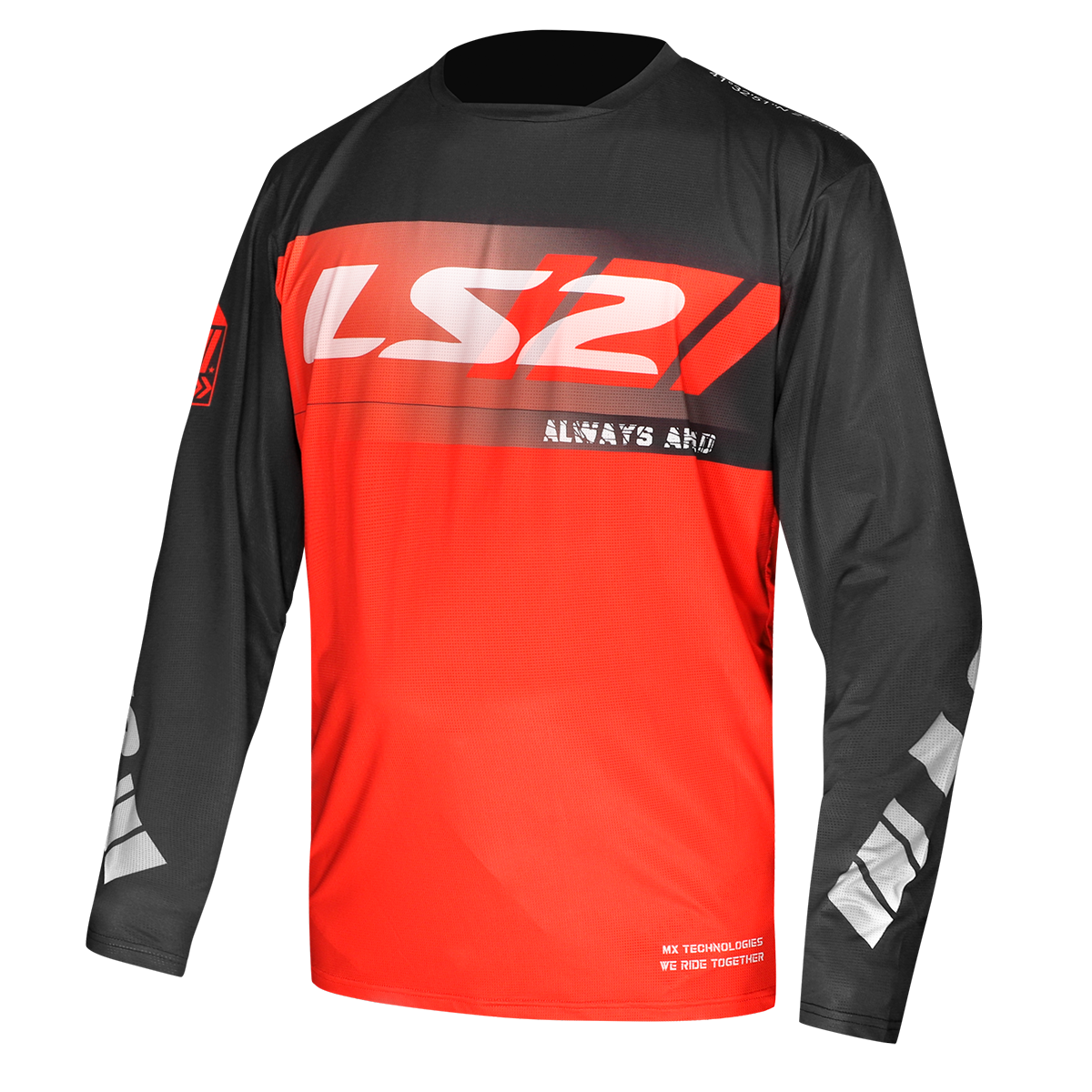 BLUZA LS2 GRAVEL BLACK RED