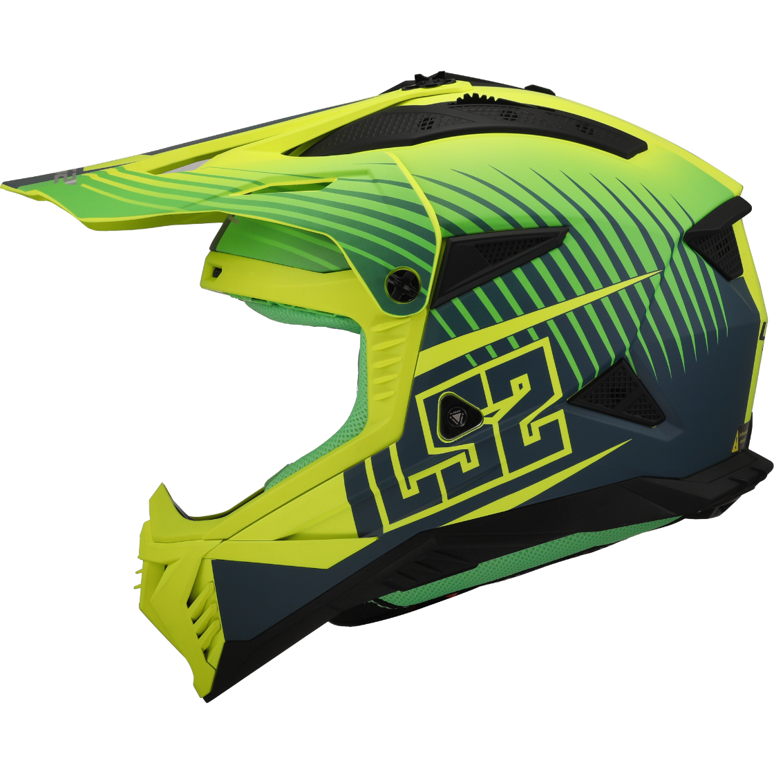 KASK LS2 MX708 FAST II DUCK MATT H-V GREEN YEL