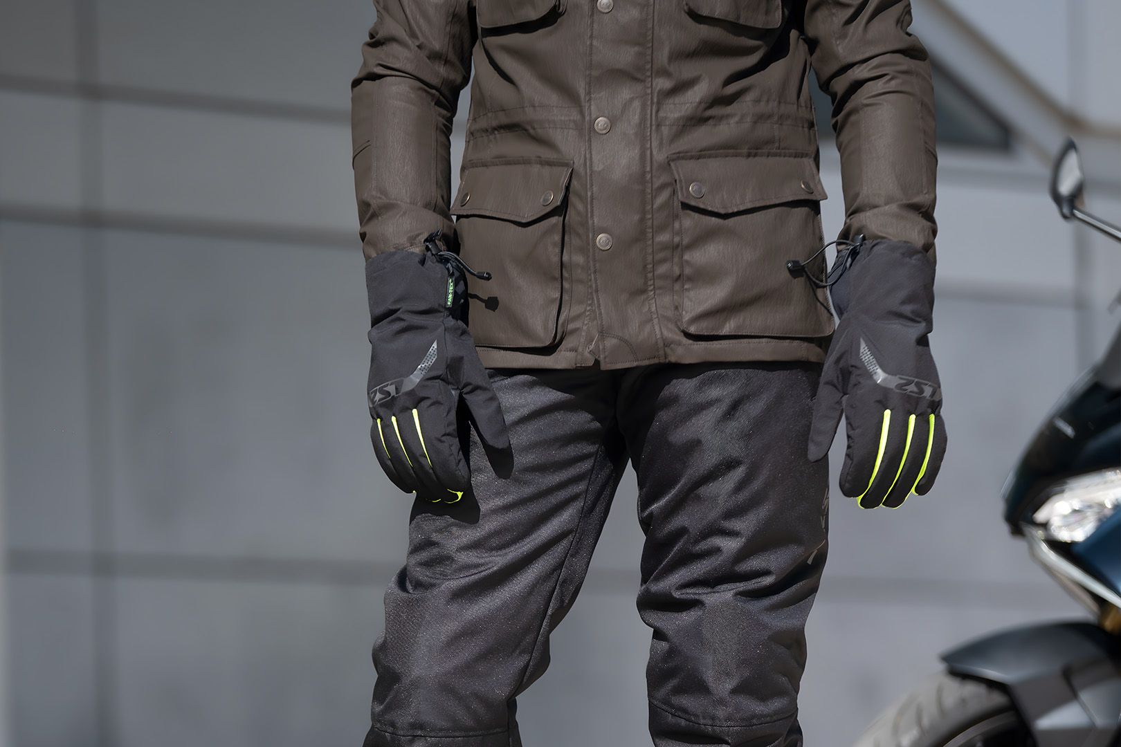 RĘKAWICE LS2 THERMORAIN BLACK H-V YELLOW XS-S