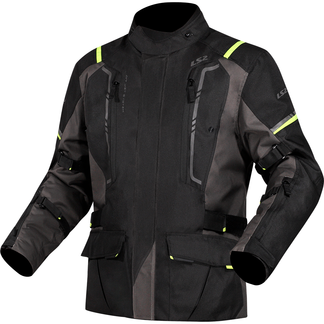 KURTKA LS2 NARVIK MAN GREY BLACK H-V YELLOW