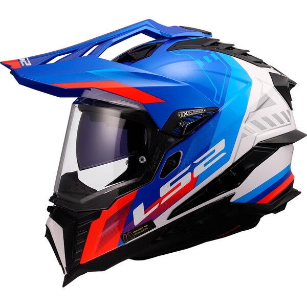 KASK LS2 MX701 EXPLORER HEXA WHITE BLUE RED
