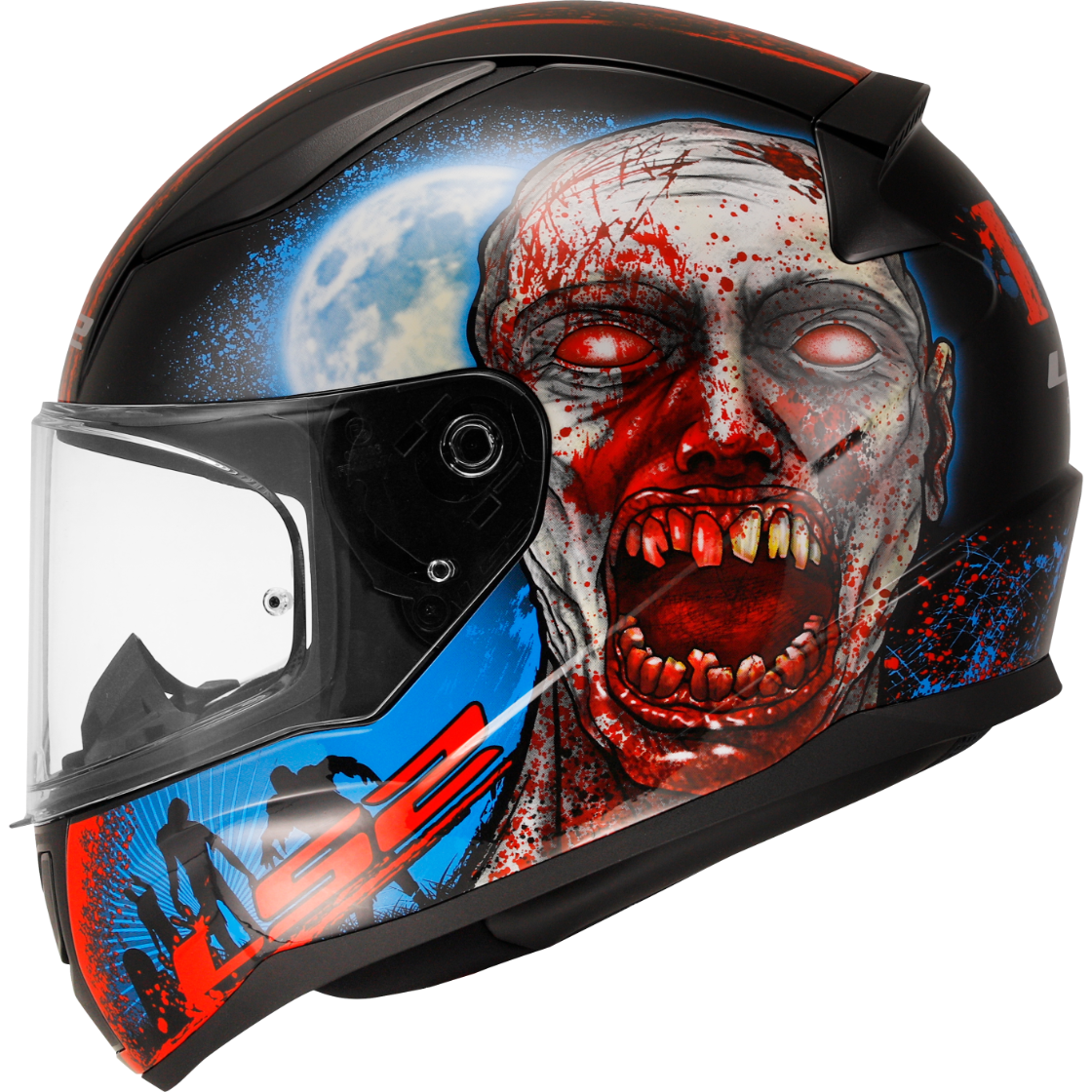 KASK LS2 FF353 RAPID II ZOMBIE BLACK RED-06