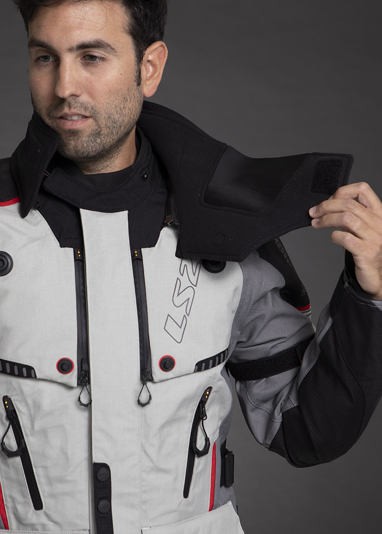 KURTKA LS2 APOLLO MAN GREY BLACK RED