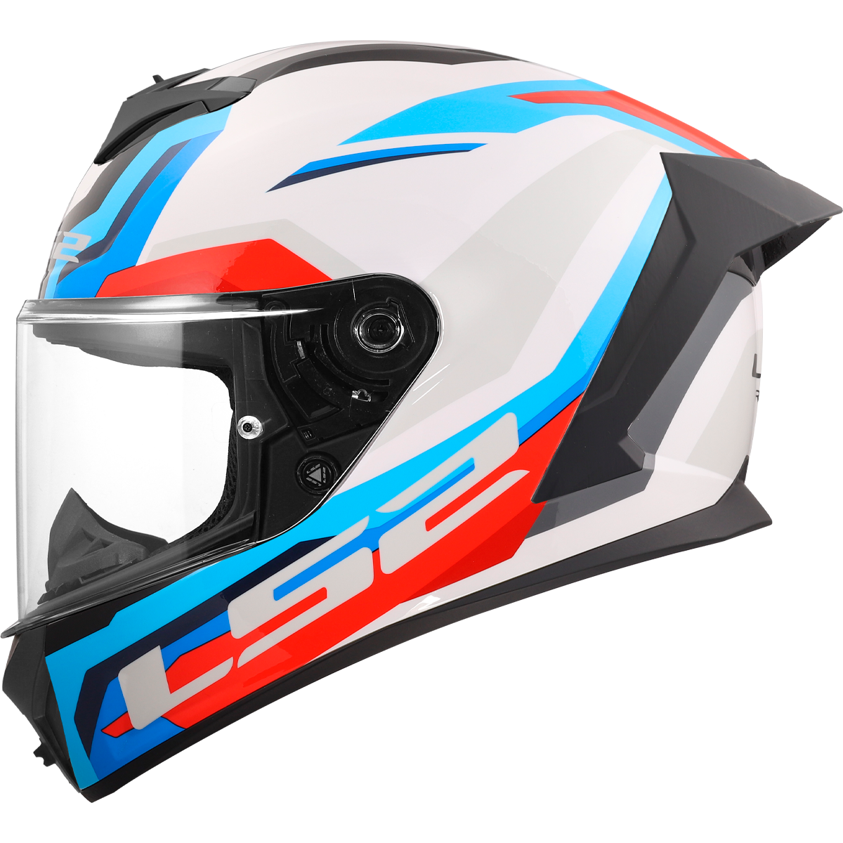 KASK LS2 FF820 RAPID III HYPER WHITE BLUE RED