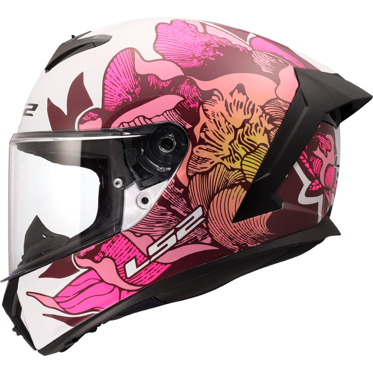 KASK LS2 FF820 RAPID III POPPIES II WHITE PINK