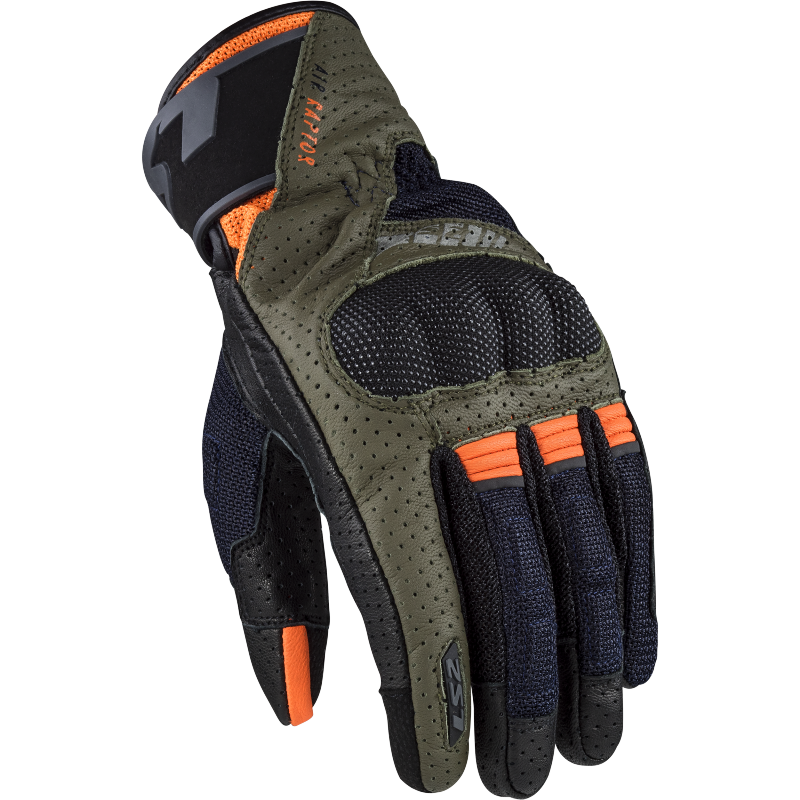 RĘKAWICE LS2 AIR RAPTOR MAN GREEN BLUE H-V ORANGE