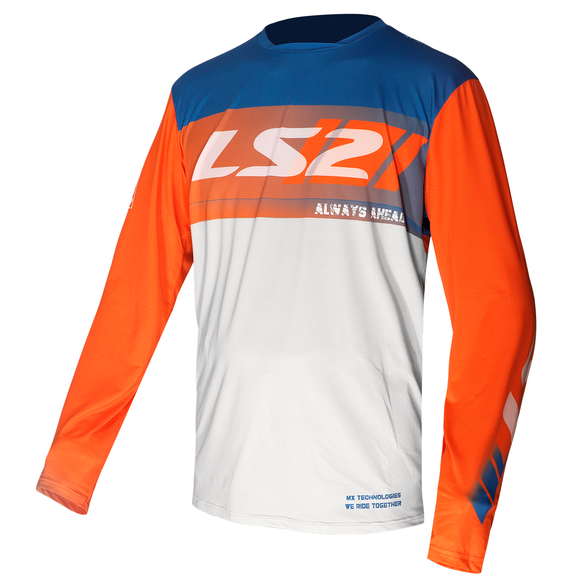 BLUZA LS2 GRAVEL ORANGE BLUE GREY