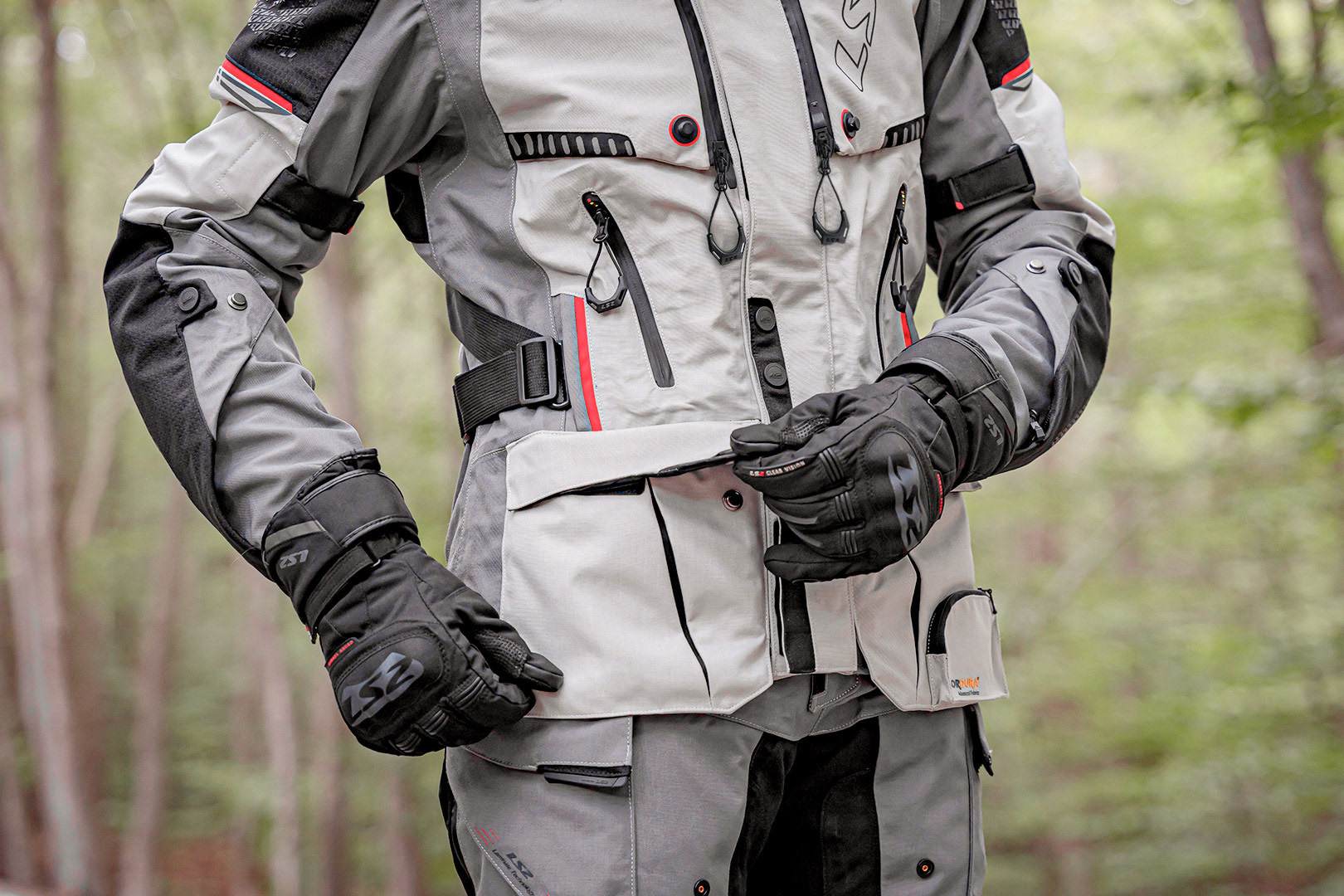 KURTKA LS2 APOLLO MAN GREY BLACK RED