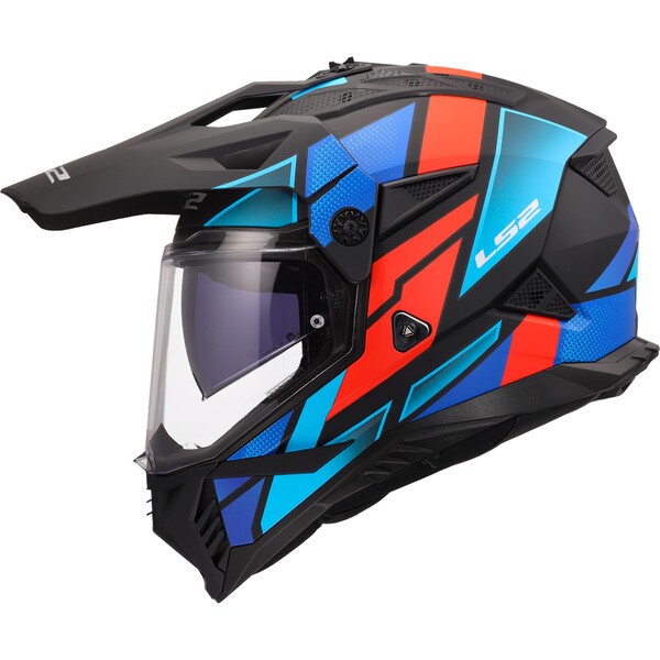 KASK LS2 MX702 PIONEER II BLOCK BLACK RED BLUE