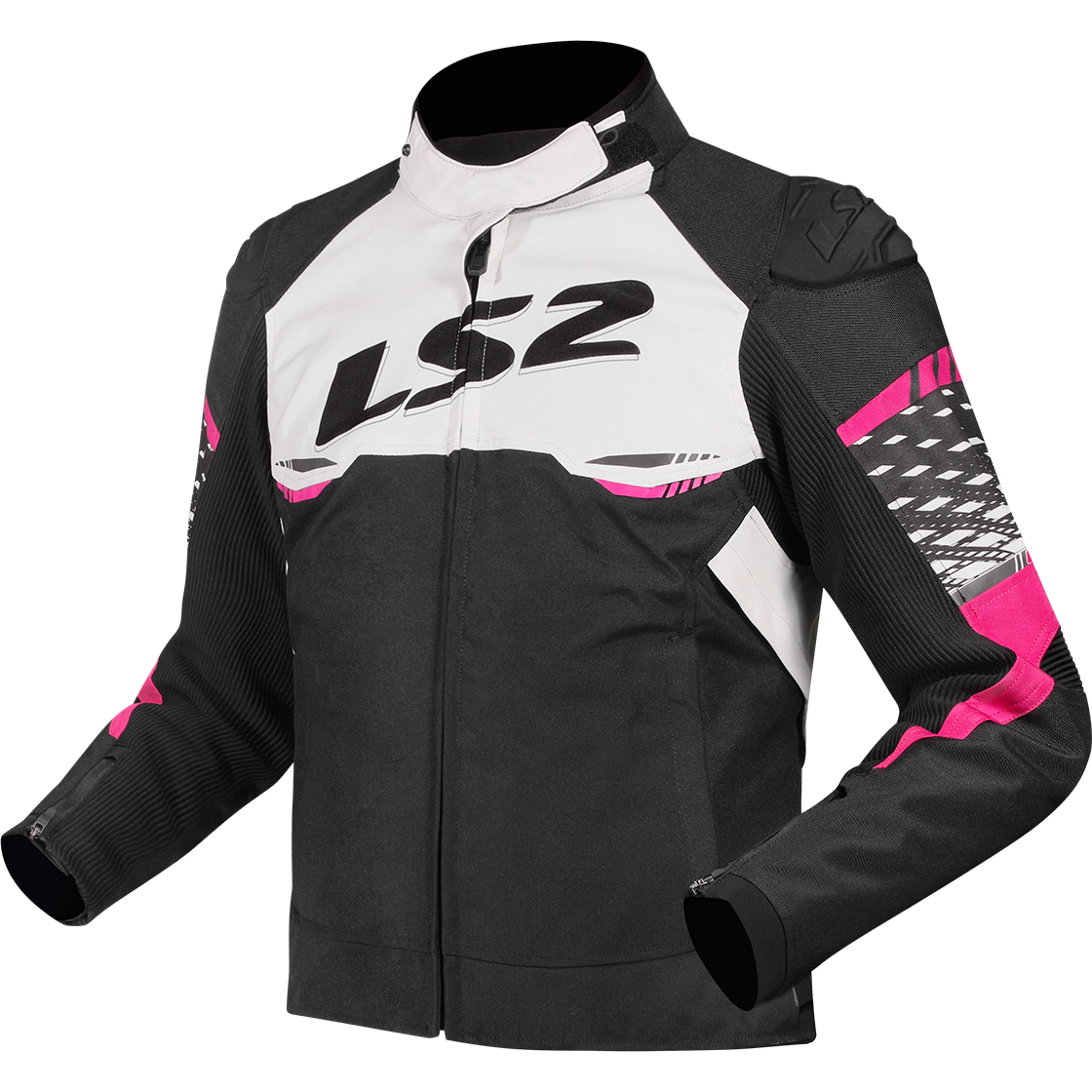 KURTKA LS2 APEX LADY BLACK WHITE PINK M