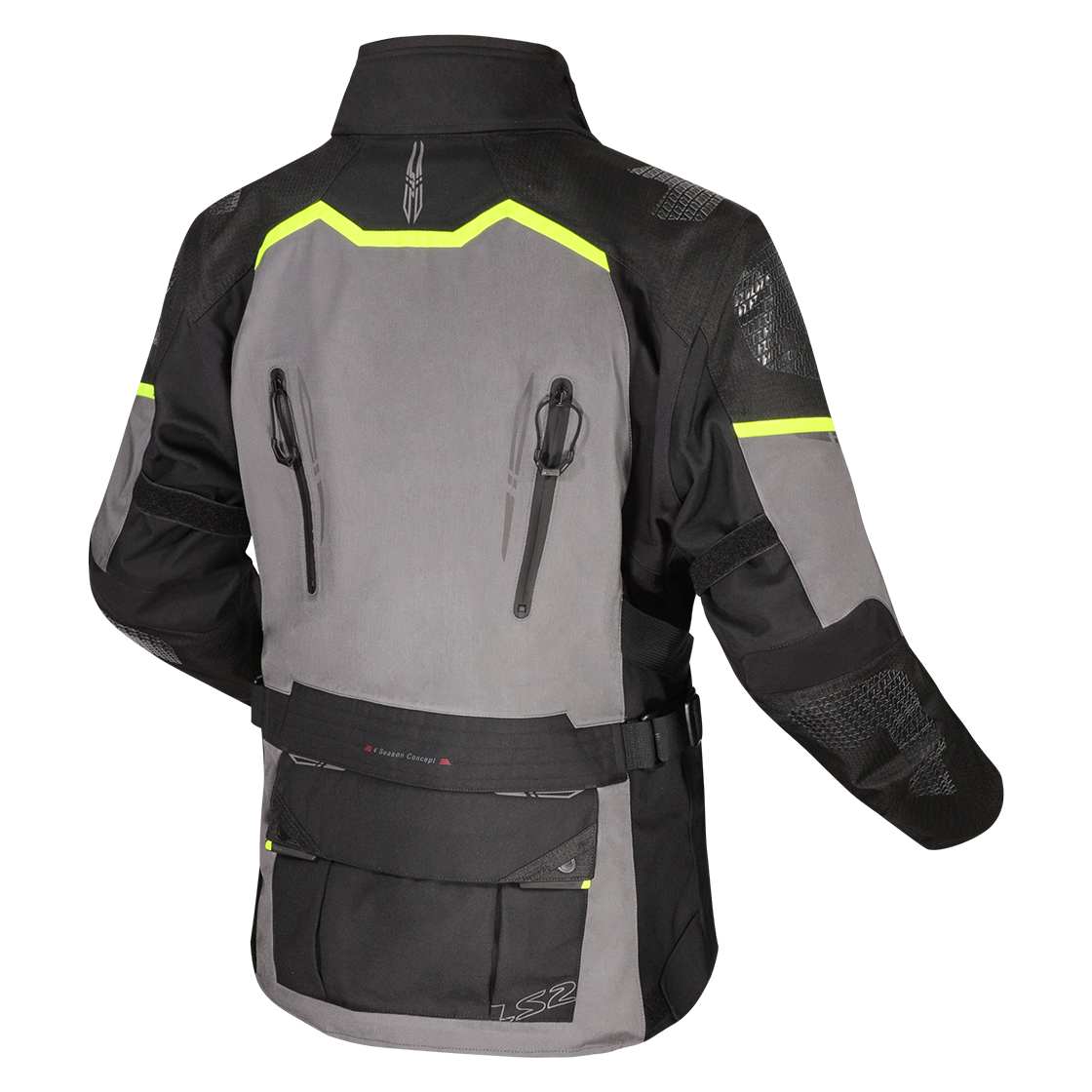KURTKA LS2 APOLLO MAN BLACK DARK GREY H-V YEL.