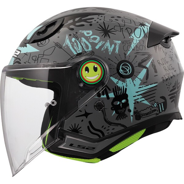 KASK LS2 OF622 FUNNY II SCRIBBLE GREY BLUE