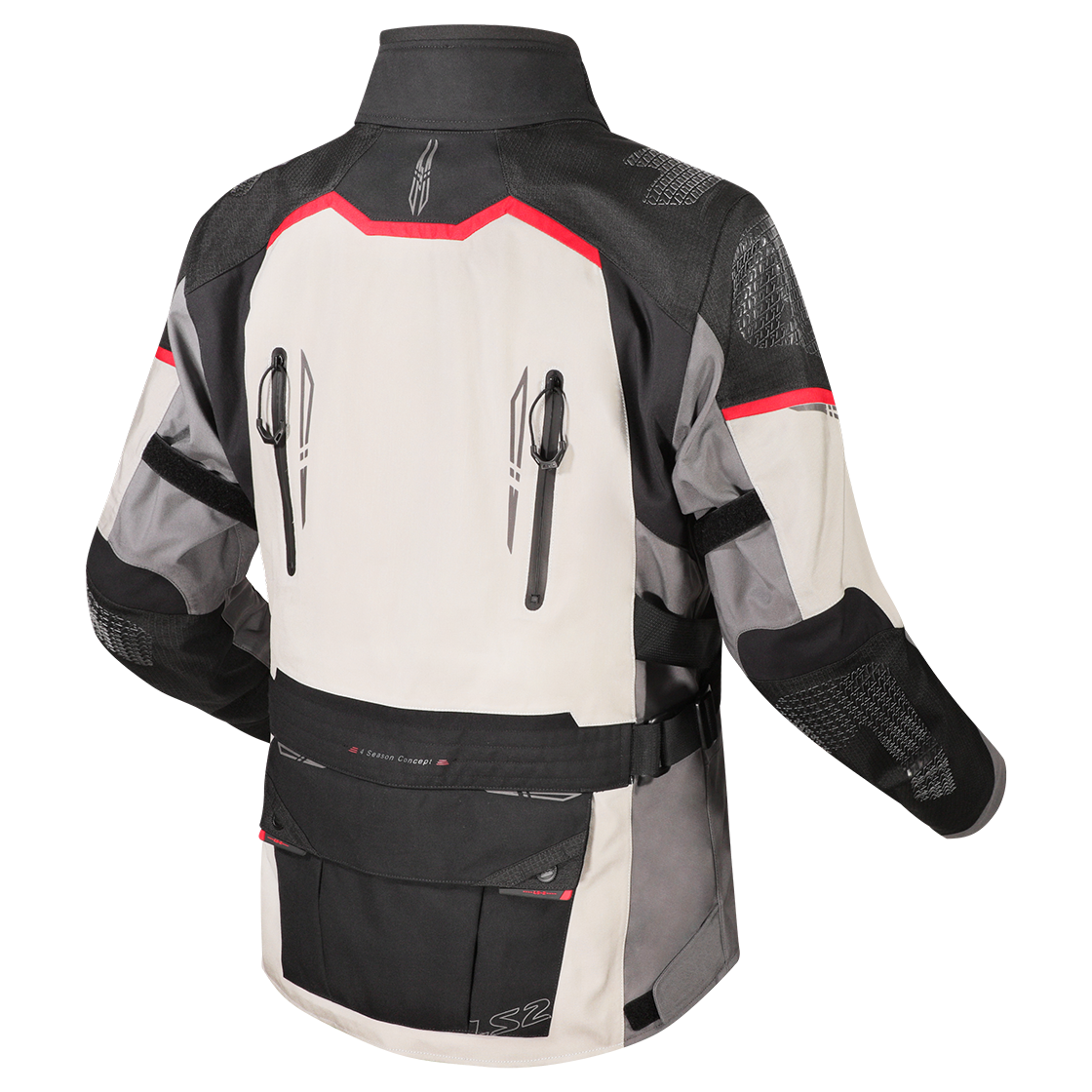 KURTKA LS2 APOLLO MAN GREY BLACK RED