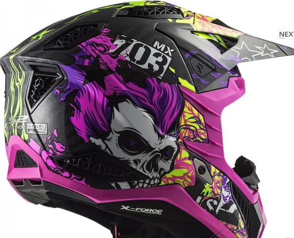 KASK LS2 MX703 C X-FORCE FIRESKULL VIOLET-06