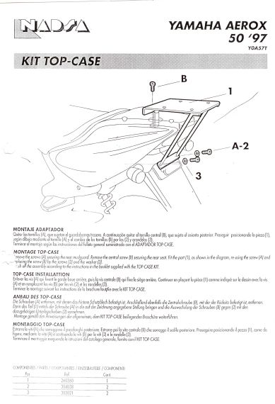 STELAŻ KUFRA TYŁ SHAD DO YAMAHA AEROX