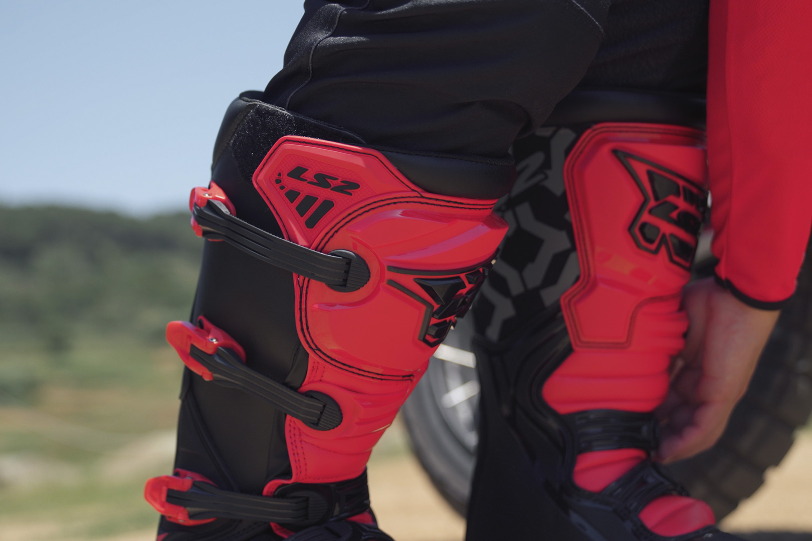 BUTY LS2 RAPTOR MAN BLACK RED