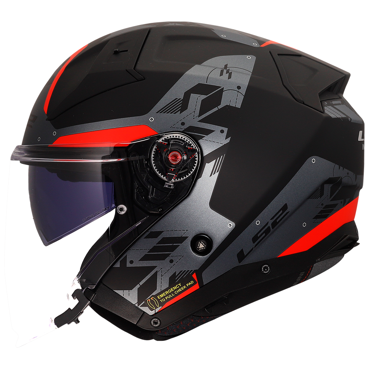 KASK LS2 OF603 INFINITY II NIGHTLINE GREY RED